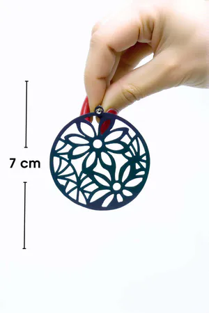 Rainbow Reflective Flower Earrings, Stylish Design Laser Cut Earrings - APBJ023