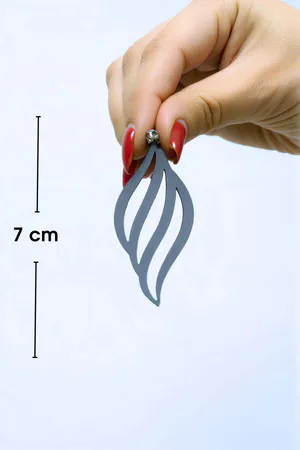 Black Shell Earrings, Stylish Laser Cut Leather Earrings - APBJ006