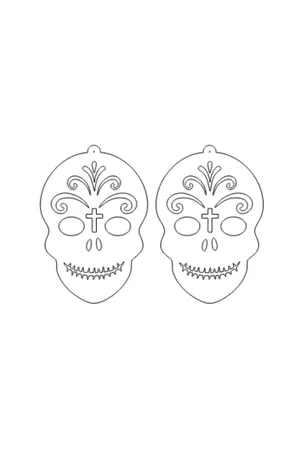 White Reflective Skull Gothic Earrings, Stylish Laser Cut Earrings - APBJ014