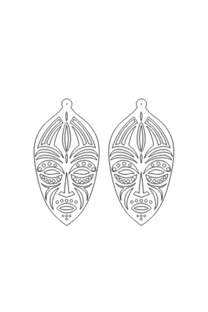 Rainbow Reflective Ethnic Face Earrings, Stylish Laser Cut Earrings - APBJ022
