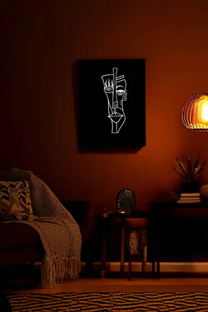 Abstract Face Reflective Leather, Abstract Face That Reflects When Light Hits It in the Dark