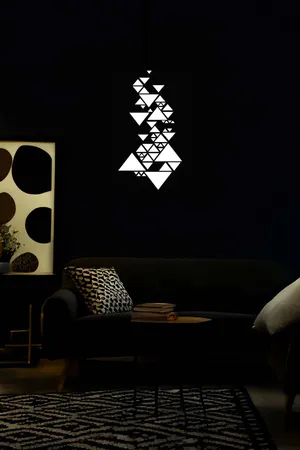 Leather Wall Decoration with Geometric Reflector Detail