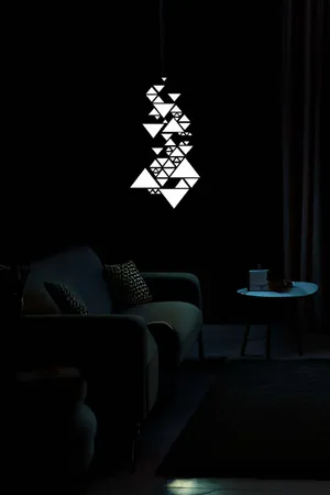 Leather Wall Decoration with Geometric Reflector Detail