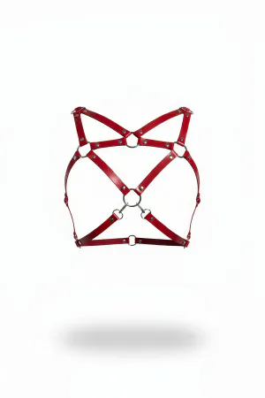 Red Women's Belt Leather Cross Band Body Accessory - APFT109