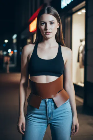 Tan Women's Belt Wide Corset Waist Accessory - APFT611