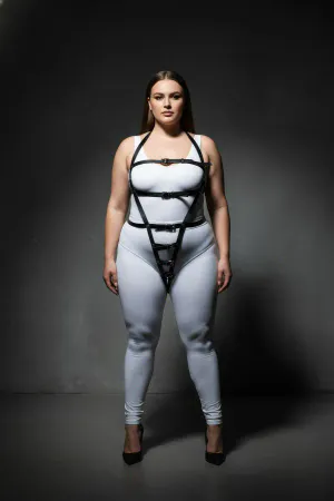 Plus Size Black Women's Harness Suit Special Design Body Accessory - APFT790