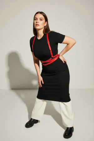 Plus Size Red Women's Belt Leather Harness Body Accessory - APFT198