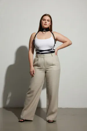 Plus Size Black Women's Belt Leather Harness Body Accessory - APFT644