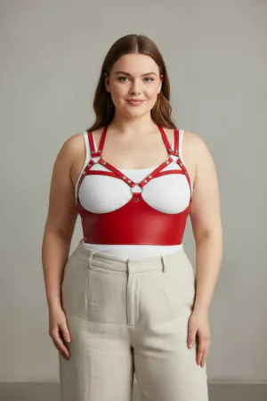 Plus Size Red Women's Belt Stylish Leather Body Accessory - APFT872