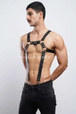 Men's Chest Harness, Men's Leather Suspenders, Men's Clubwear - SHM23 - Image 5