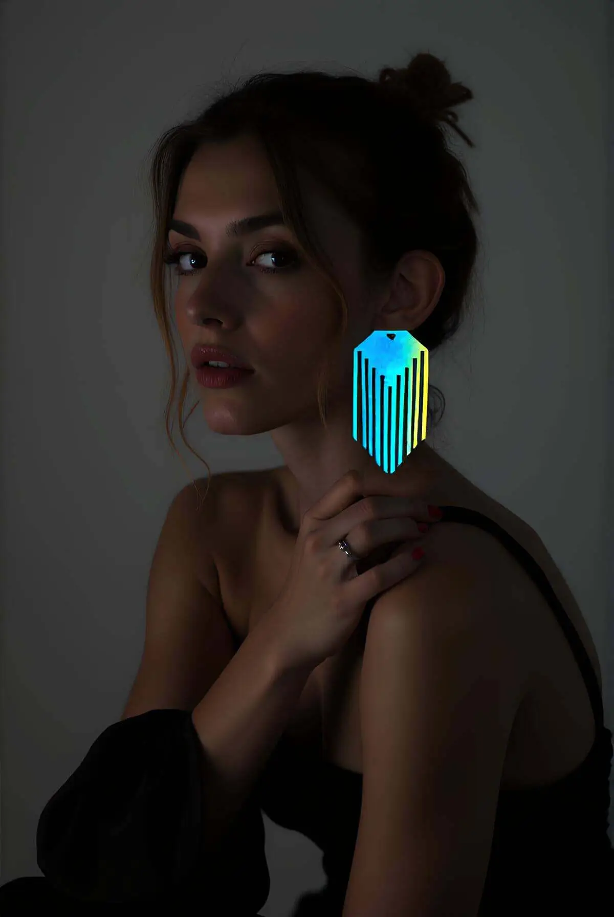Rainbow Reflective Tassel Earrings, Stylish Laser Cut Earrings - APBJ016