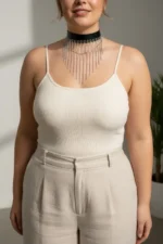 Plus Size Black Women's Belt with Chain Detail Maximalist Design - SH629 - Image 3