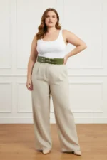 Plus Size Khaki Women's Belt, Wide Fit Double Buckle Combination Accessory - SH1203 - Image 2